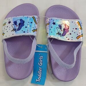 Toddler Girls' Purple Unicorn Sandals
